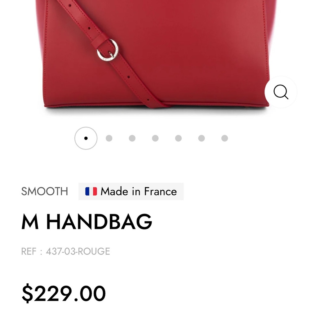 MADE IN FRANCE Lancaster M Bag Adele red satchel crossbody strap saffiano $229 - Picture 15 of 16